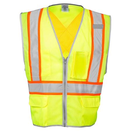 4X-5X Lime X Back Dual Compliant Vest